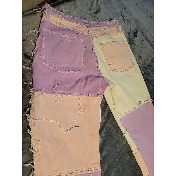 Jaded London Women's Frayed Patchwork Boho Whimsigoth Y2k 90s Festival Jeans - Picture 8 of 8